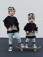 Kickin It Up Checker Flame Beanie