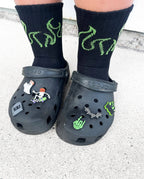 Kickin It Up Green Flame Socks