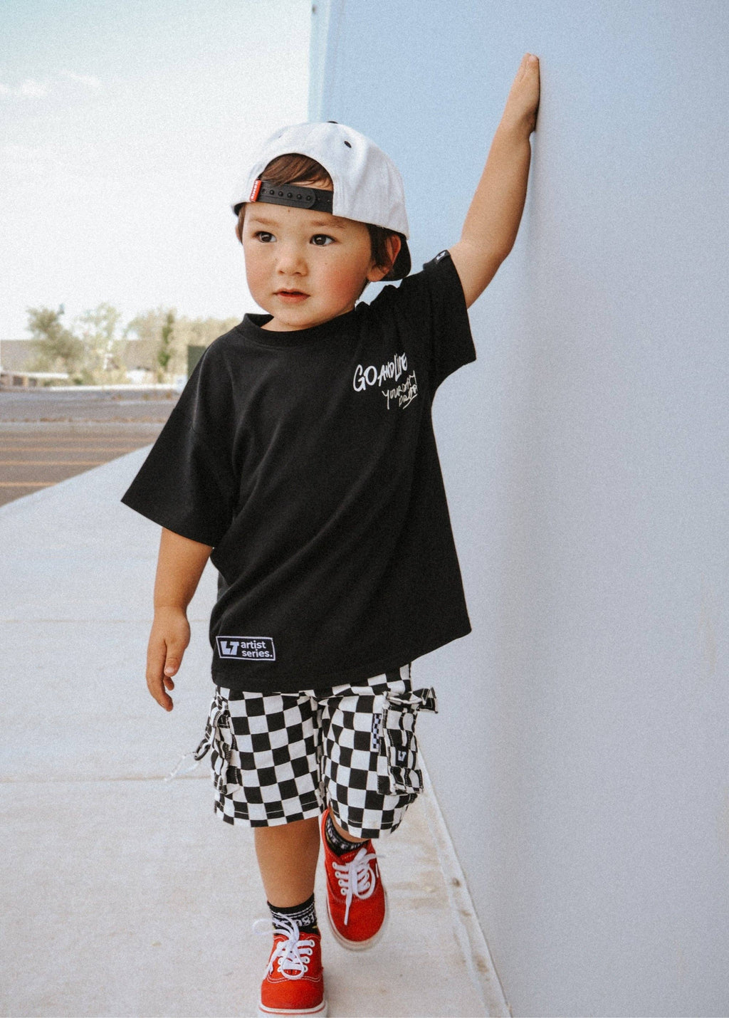 Little Trouble Classic Checkered Cargo Shorts
