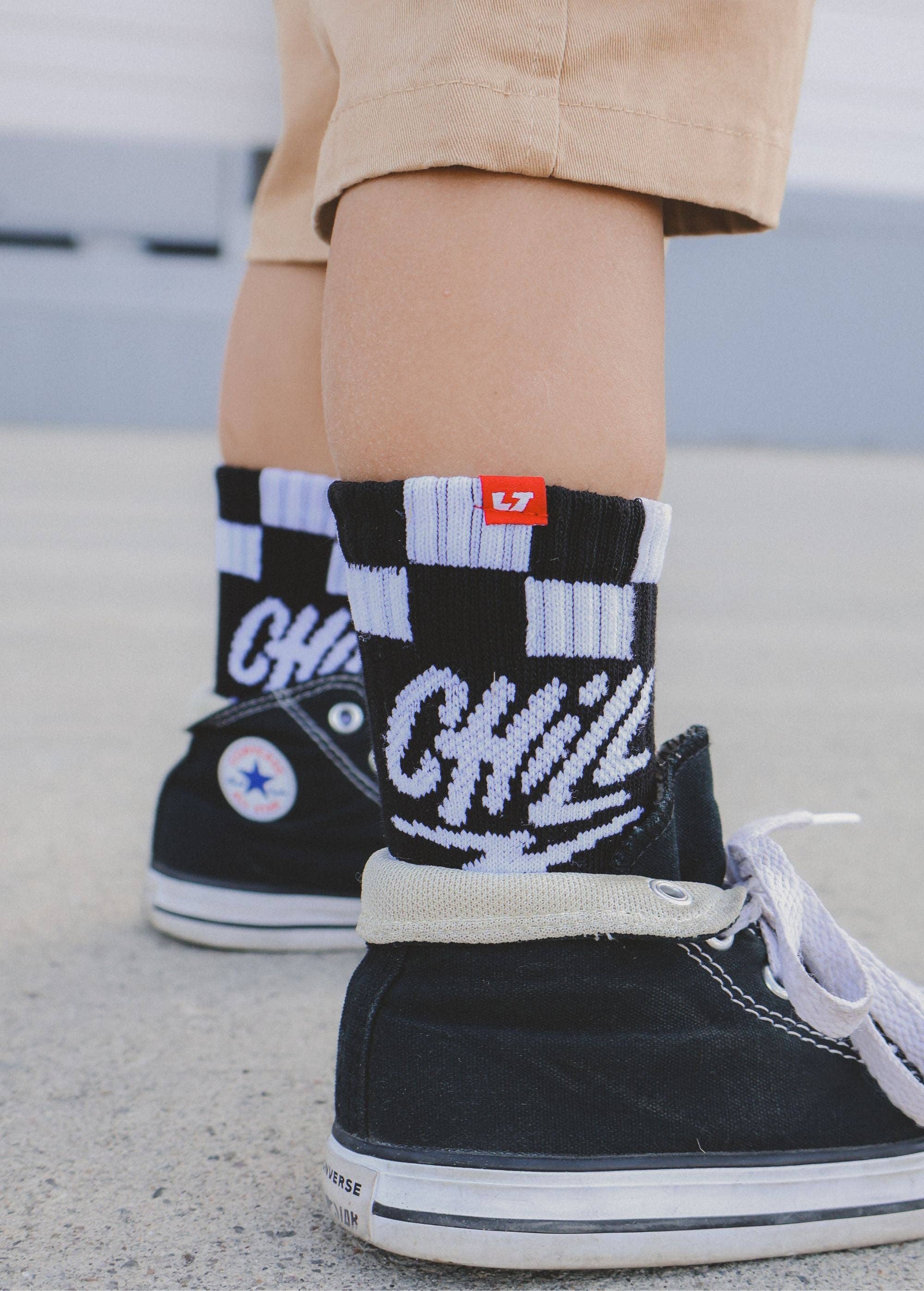 Little Trouble Chill Crew Socks Black