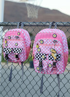 Little Trouble Daisy Checker Pink Backpack