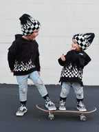 Kickin It Up Checker Flame Beanie