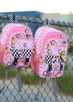 Little Trouble Daisy Checker Pink Backpack
