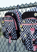 Little Trouble Daisy Checker Black Backpack