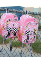 Little Trouble Daisy Checker Pink Backpack