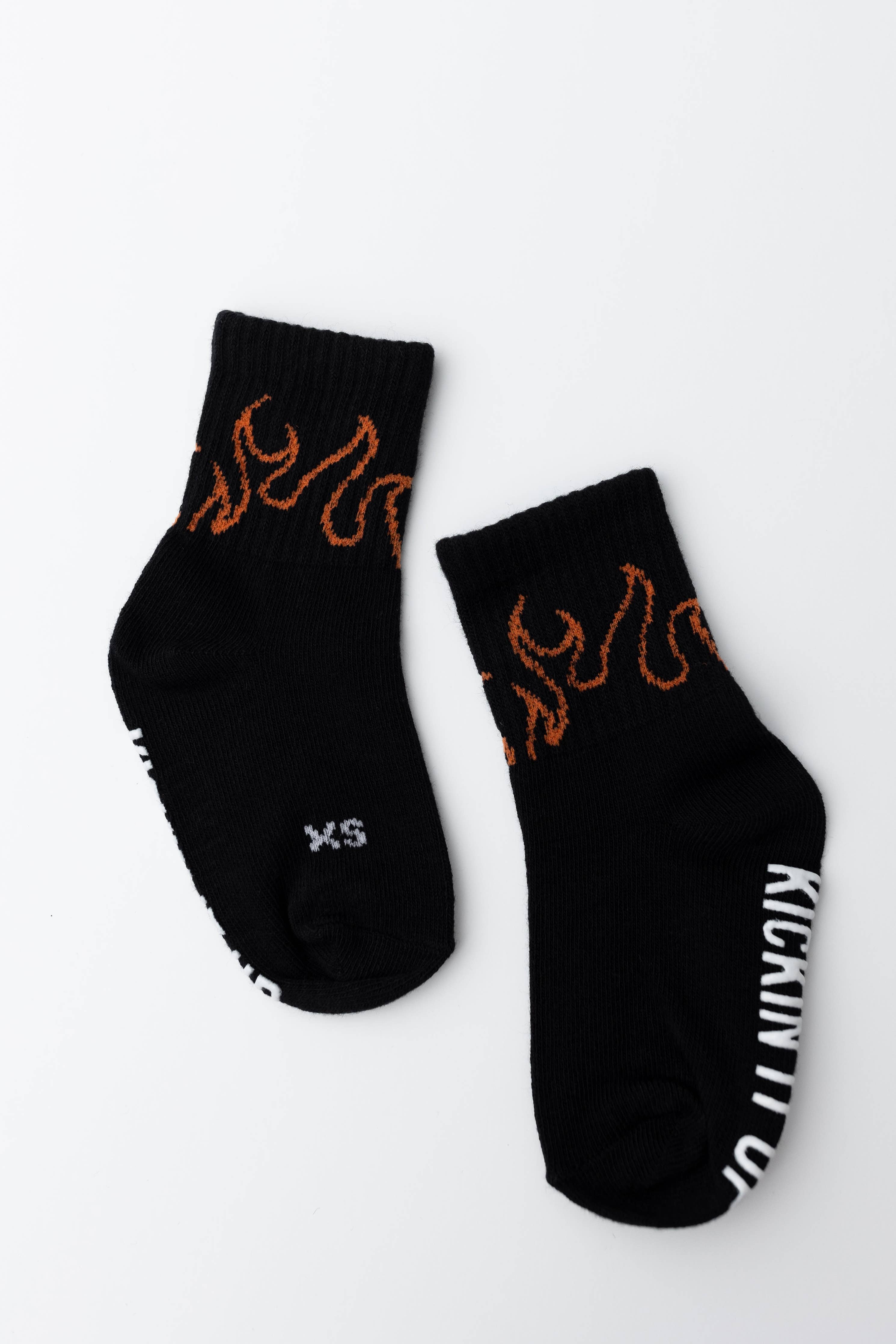 Kickin It Up Orange Flame Socks