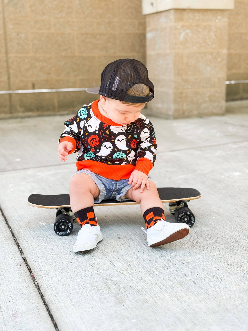 Kickin It Up Orange and Black Check Socks