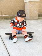 Kickin It Up Orange and Black Check Socks