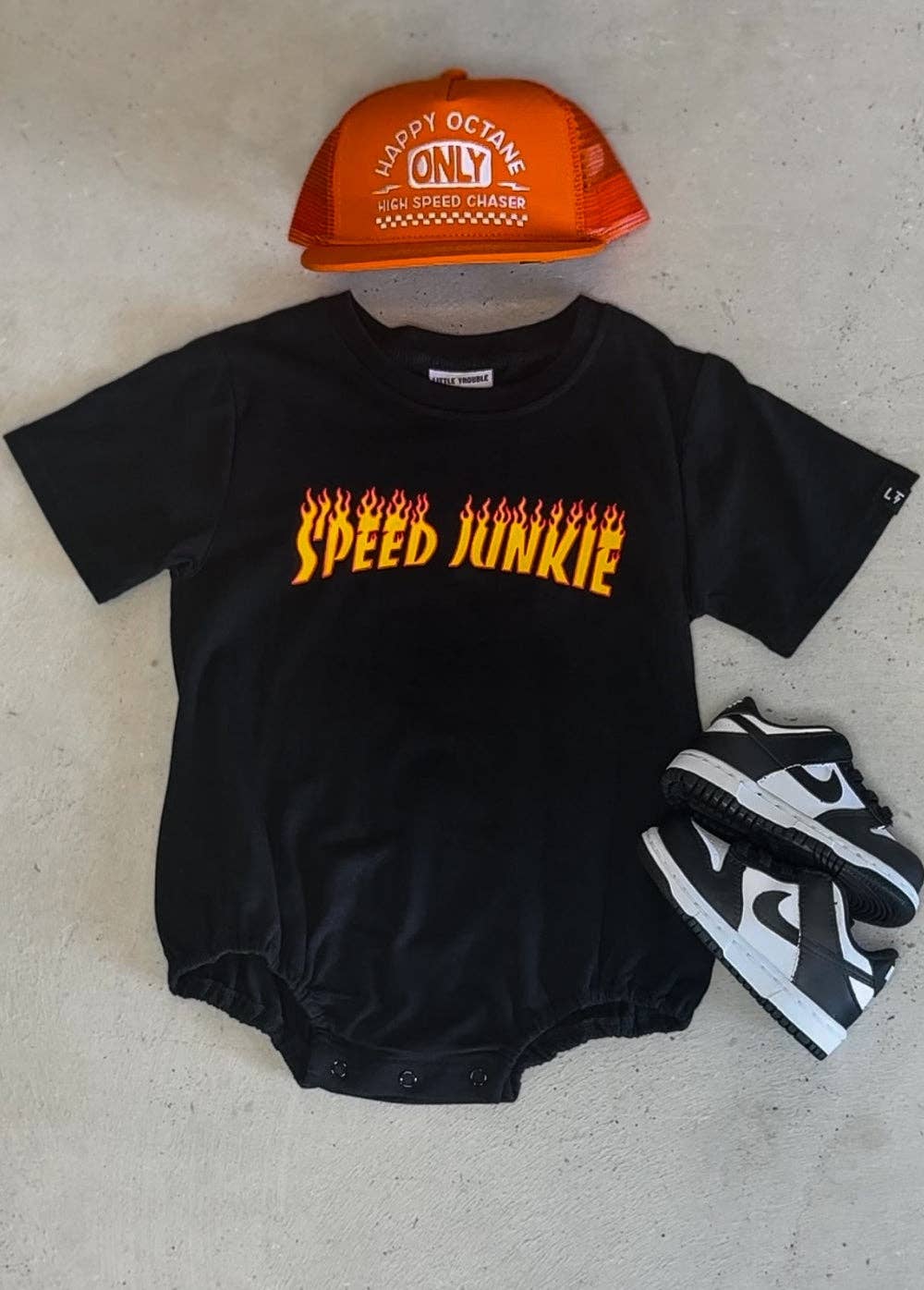 Little Trouble Speed Junkie Baby Romper