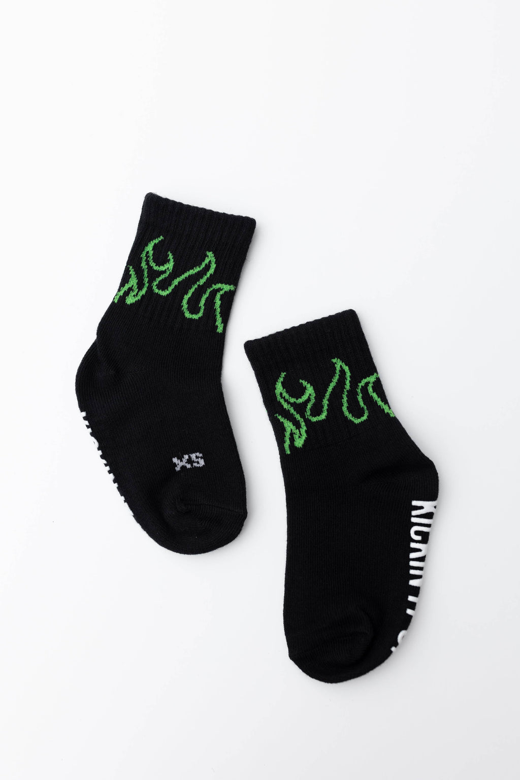 Kickin It Up Green Flame Socks