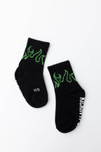 Kickin It Up Green Flame Socks