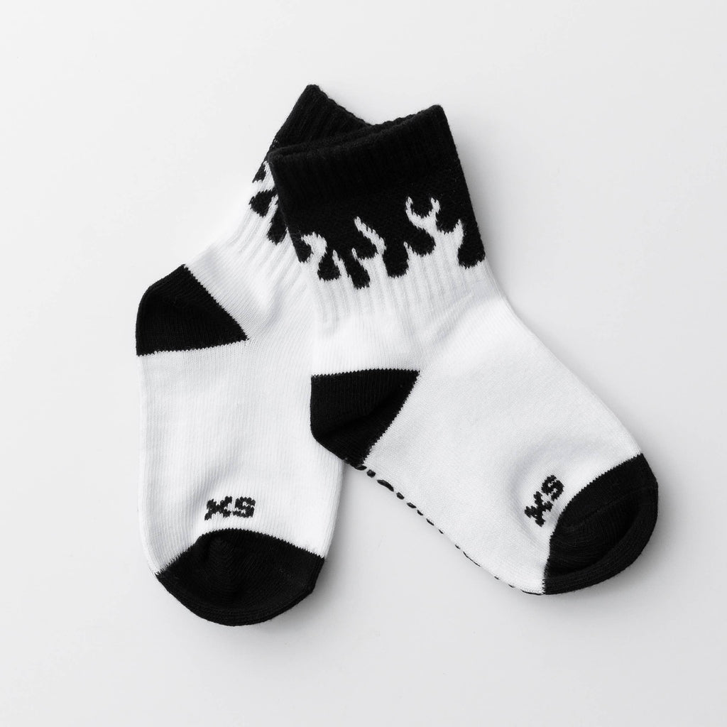 Kickin It Up White Flame Socks