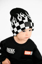Kickin It Up Checker Flame Beanie