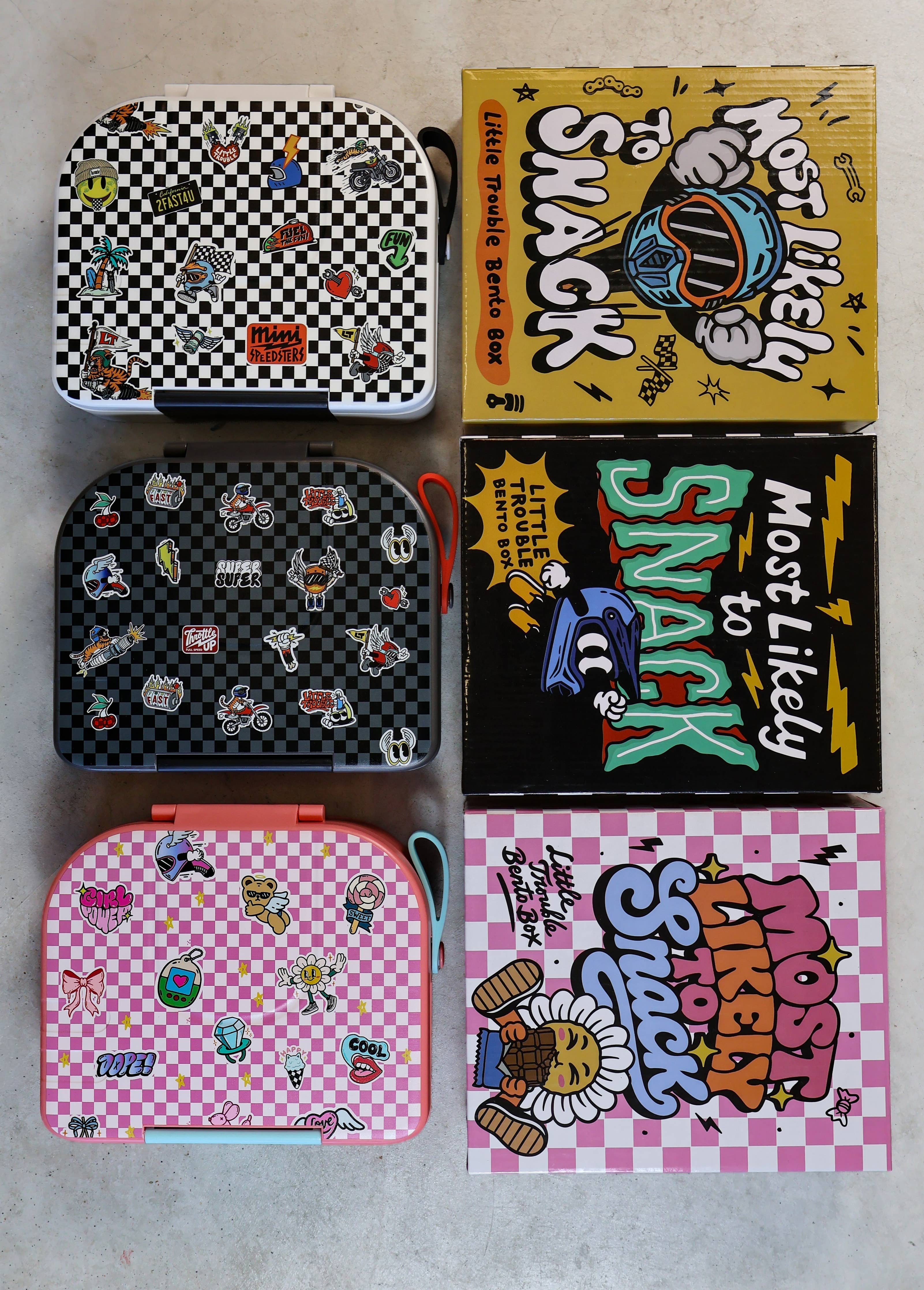 Little Trouble Kid's Checkered Bento Lunch Box