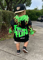 Little Trouble Fuel The Fun Green Flame Hoodie