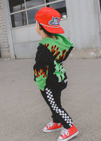Little Trouble Fuel The Fun Green Flame Hoodie