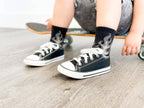 Kickin It Up Gray Flames Socks