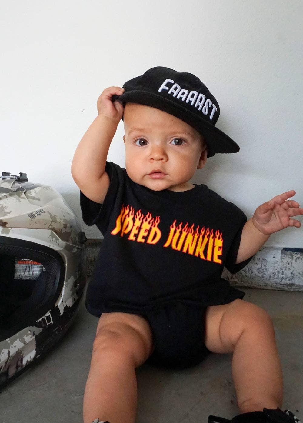 Little Trouble Speed Junkie Baby Romper