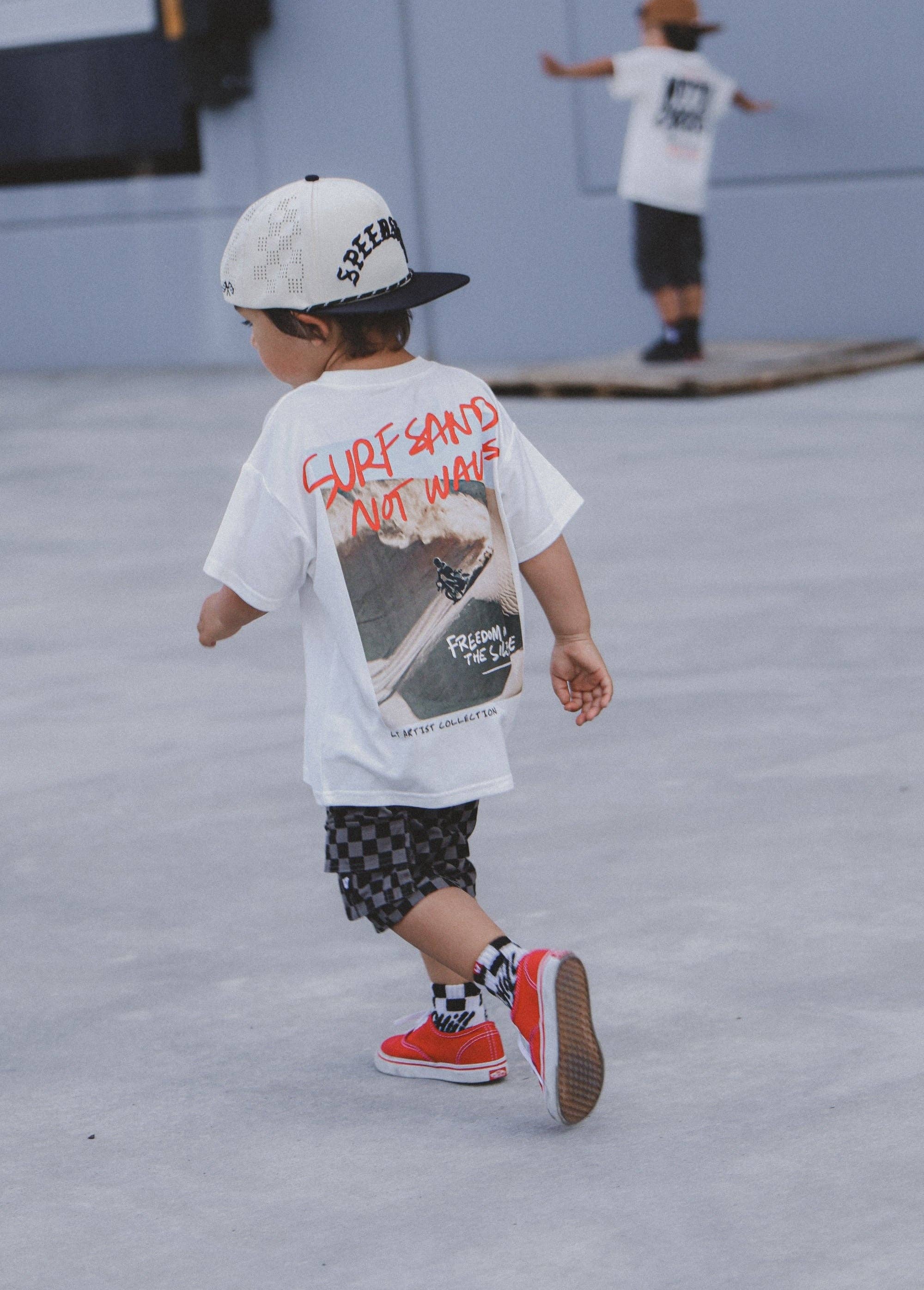 Little Trouble Grey Checker Cargo Shorts