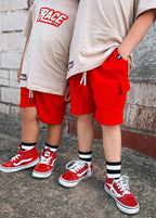 Little Trouble Everyday Red Cargo Shorts