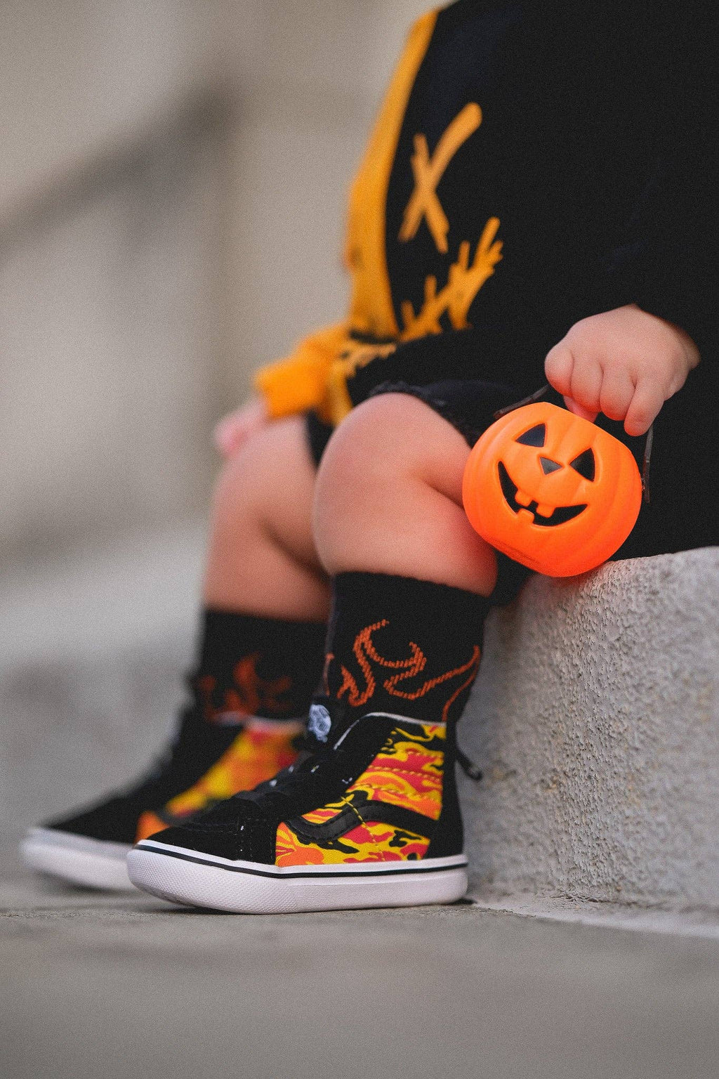 Kickin It Up Orange Flame Socks