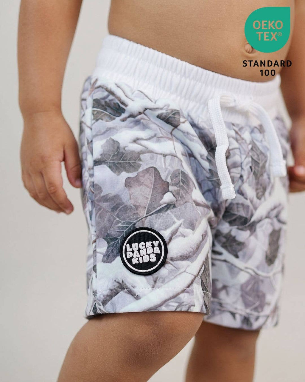 Lucky Panda Kids Swim Trunks  | Camo