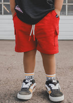Little Trouble Everyday Red Cargo Shorts
