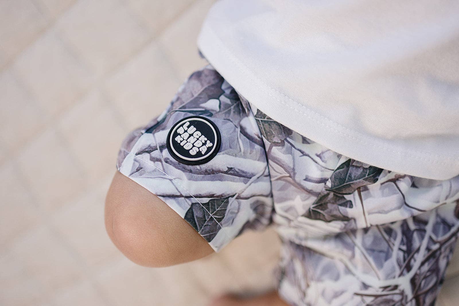 Lucky Panda Kids Swim Trunks  | Camo