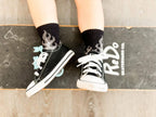 Kickin It Up Gray Flames Socks