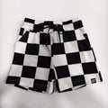 SMILEY DAZE BLACK & WHITE CHECKERED SHORTS
