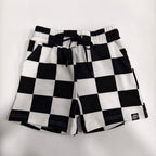 SMILEY DAZE BLACK & WHITE CHECKERED SHORTS