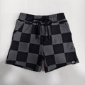 SMILEY DAZE BLACK & GRAY CHECKERED SHORTS