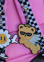 Little Trouble Daisy Checker Pink Backpack